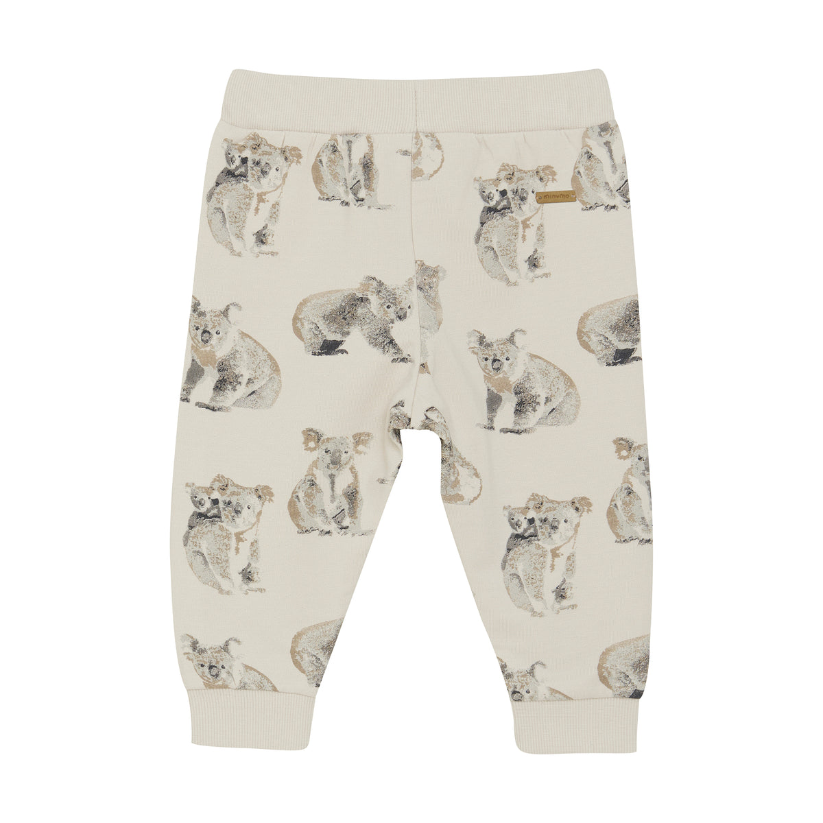 Die Minymo – Hosen-Leggings für Kleinkinder von Minymo mit verspieltem cremefarbenem Koala-Print haben einen elastischen Bund für mehr Dehnbarkeit und Komfort, gerippte Bündchen an den Knöcheln für eine gute Passform und erfüllen die Sicherheitsstandards OEKO-TEX® STANDARD 100.