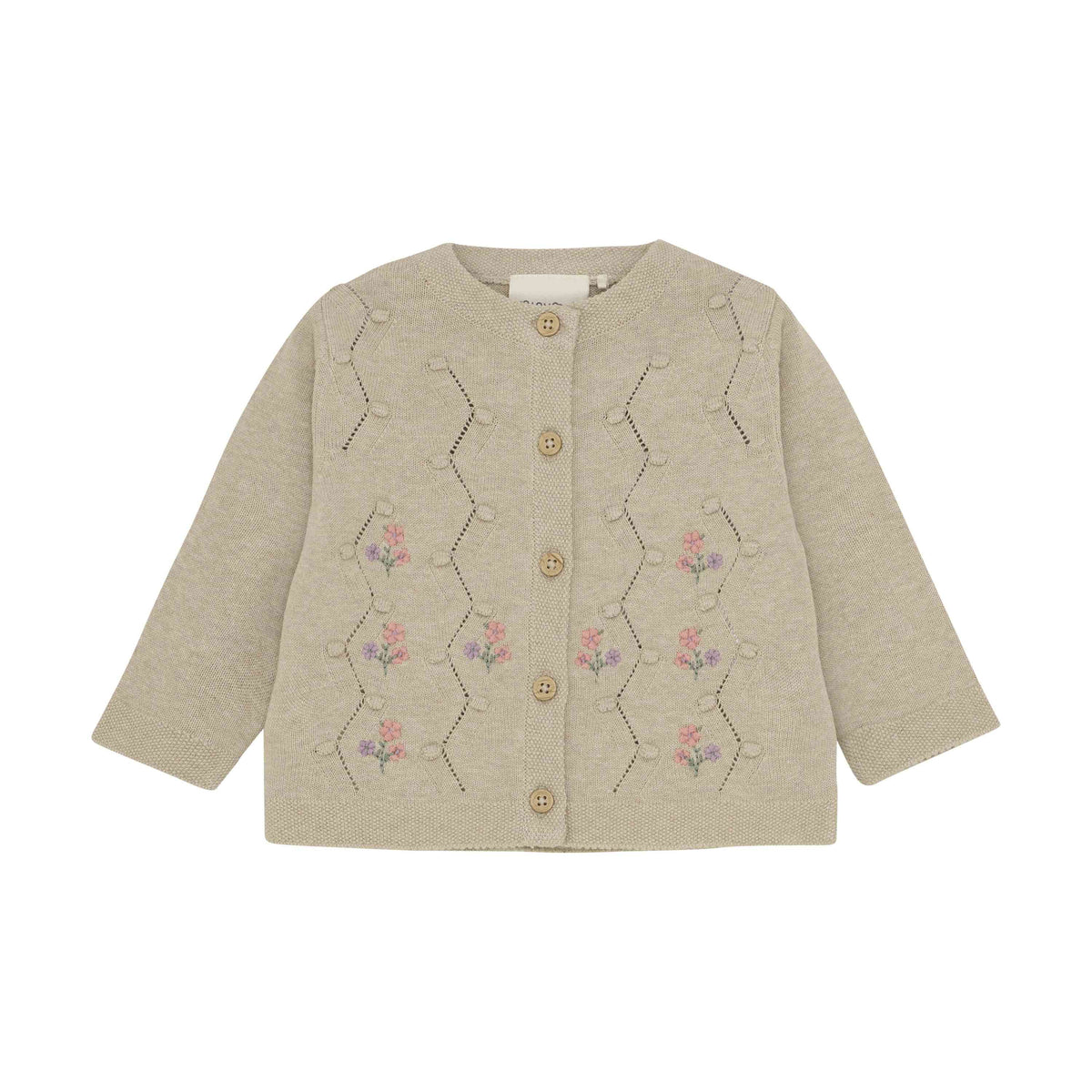 Strickjacke mit Blumenstickerei