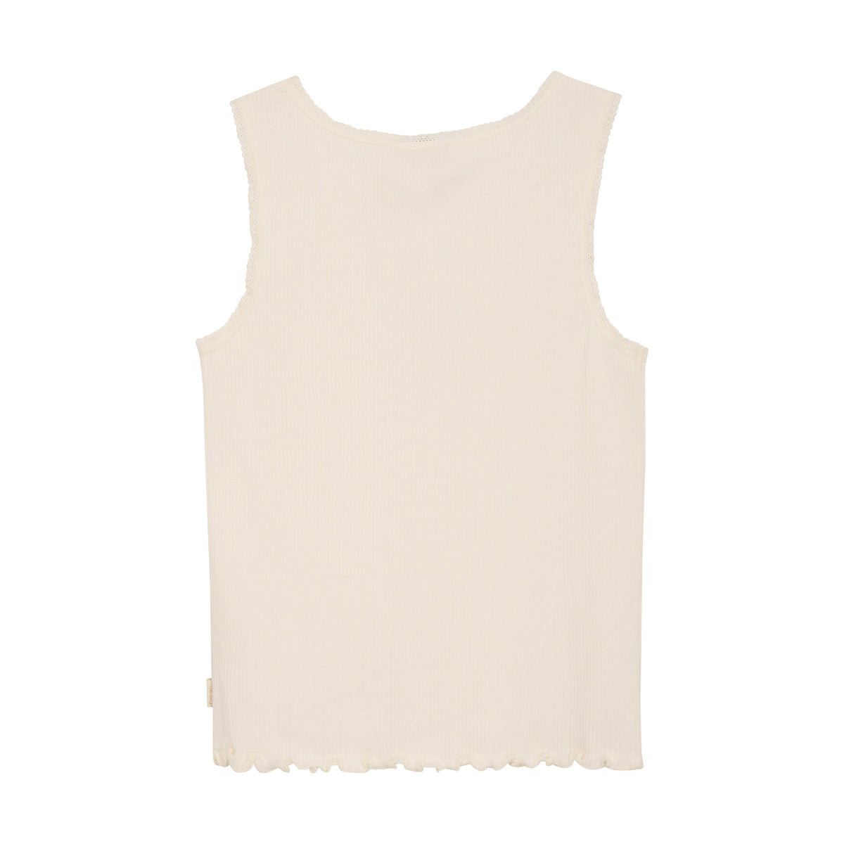 Top Mädchen ärmellos aus Ripp weiss