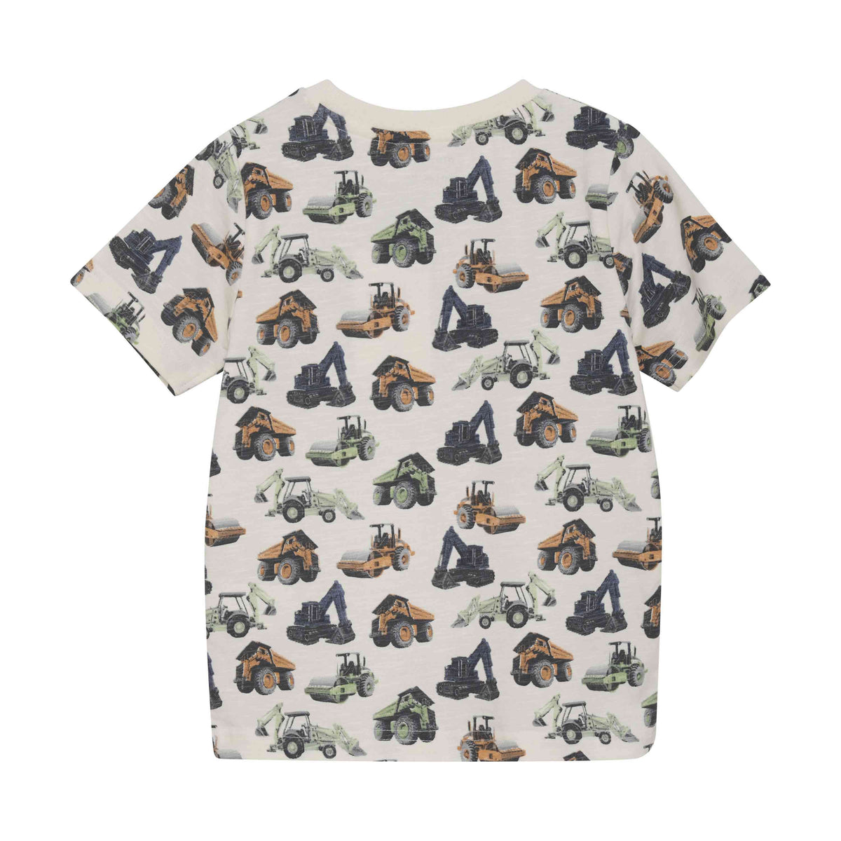 T-Shirt Junge weiss mit Baustellenfahrzeug