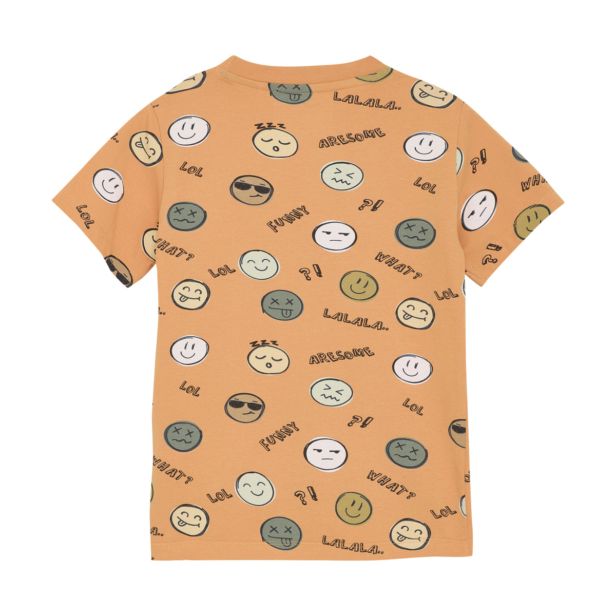 T-Shirt „Smiley“ – Fröhlicher Allover-Print | 95 % Baumwolle, 5 % Elastan - nila kids
