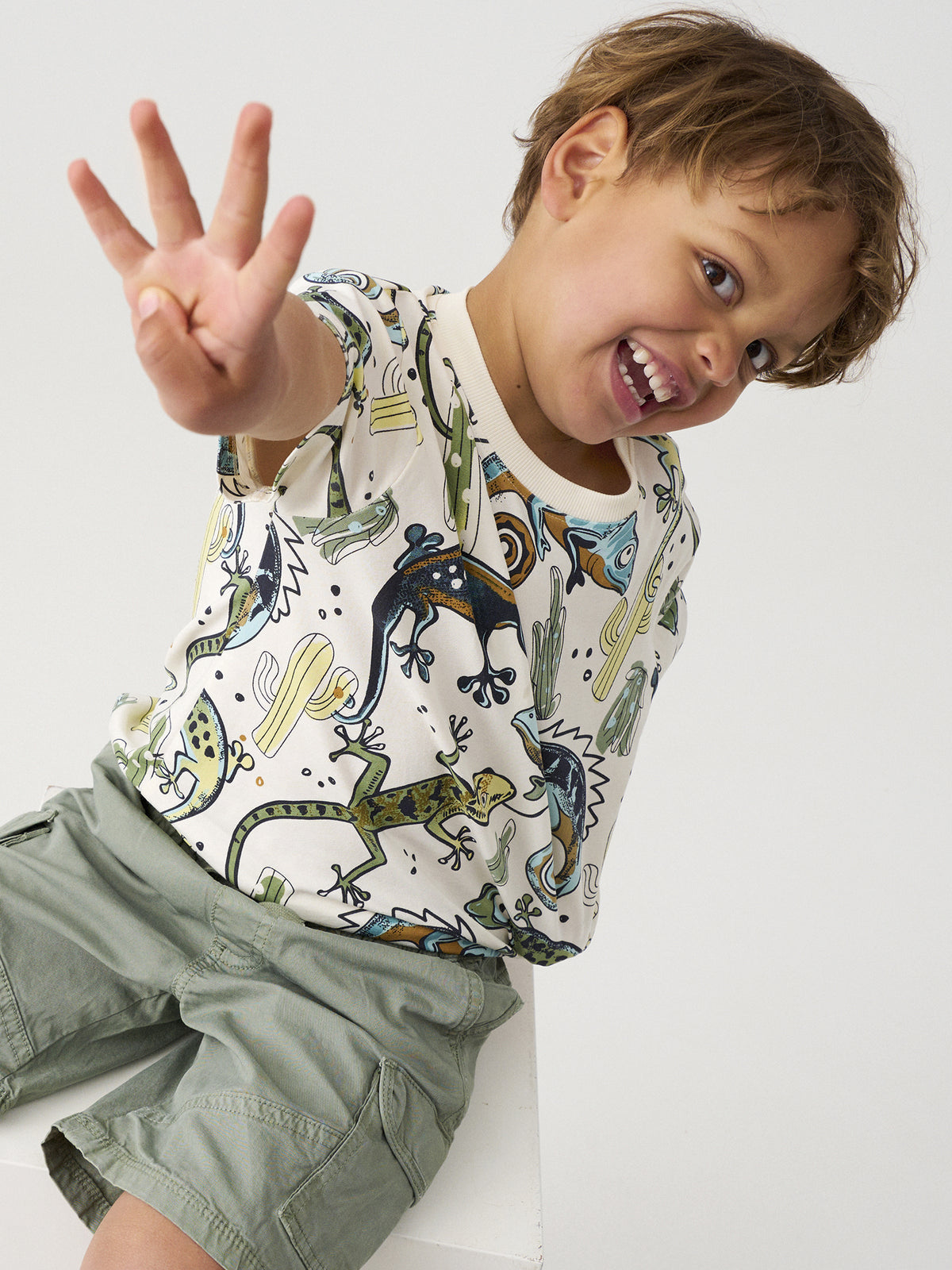 T-Shirt Kurzarm mit Allover-Print – Vanilla Ice - nila kids