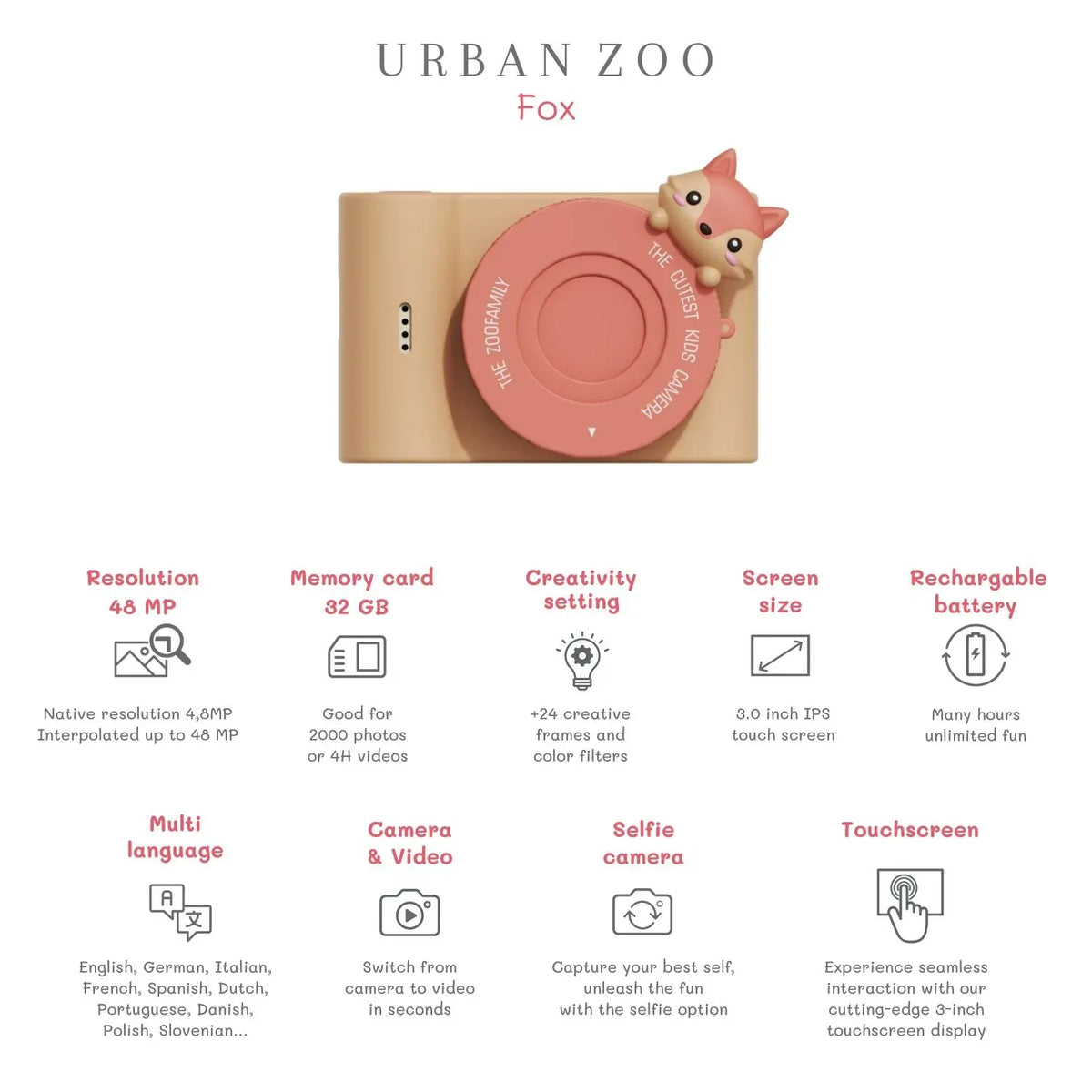 Kinder-Kamera C5 - Urban Zoo Fuchs