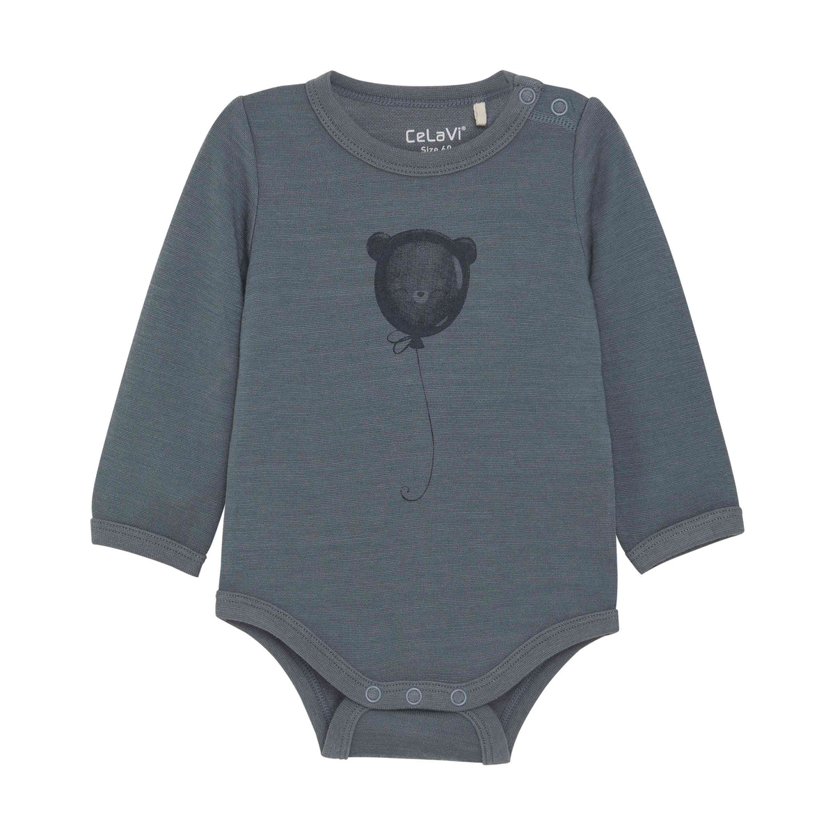 Wolle/Bambus Body blau - nila kids