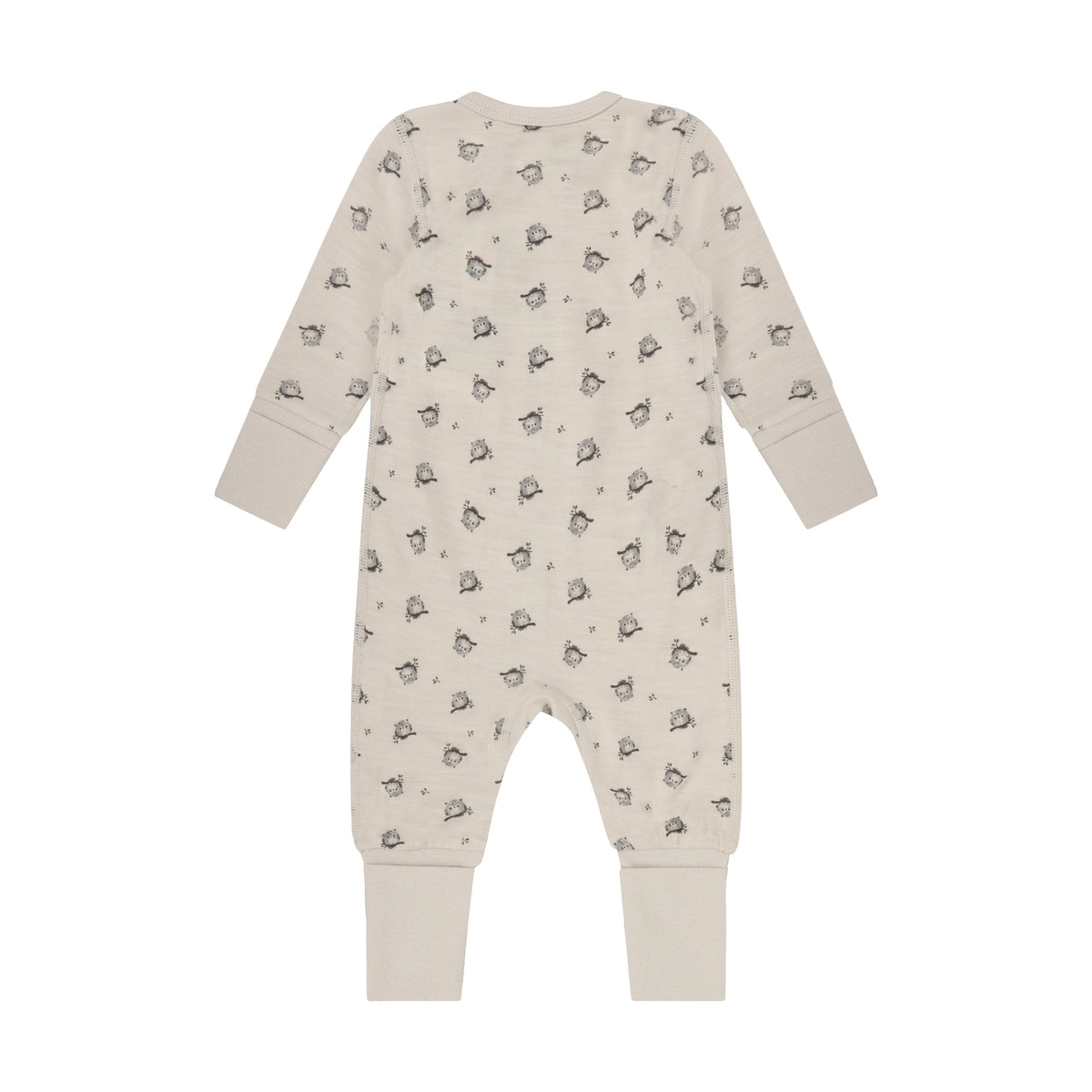 Winter Overall Langarm mit Allover-Print Wolle/Bambus – Braun Melange - nila kids
