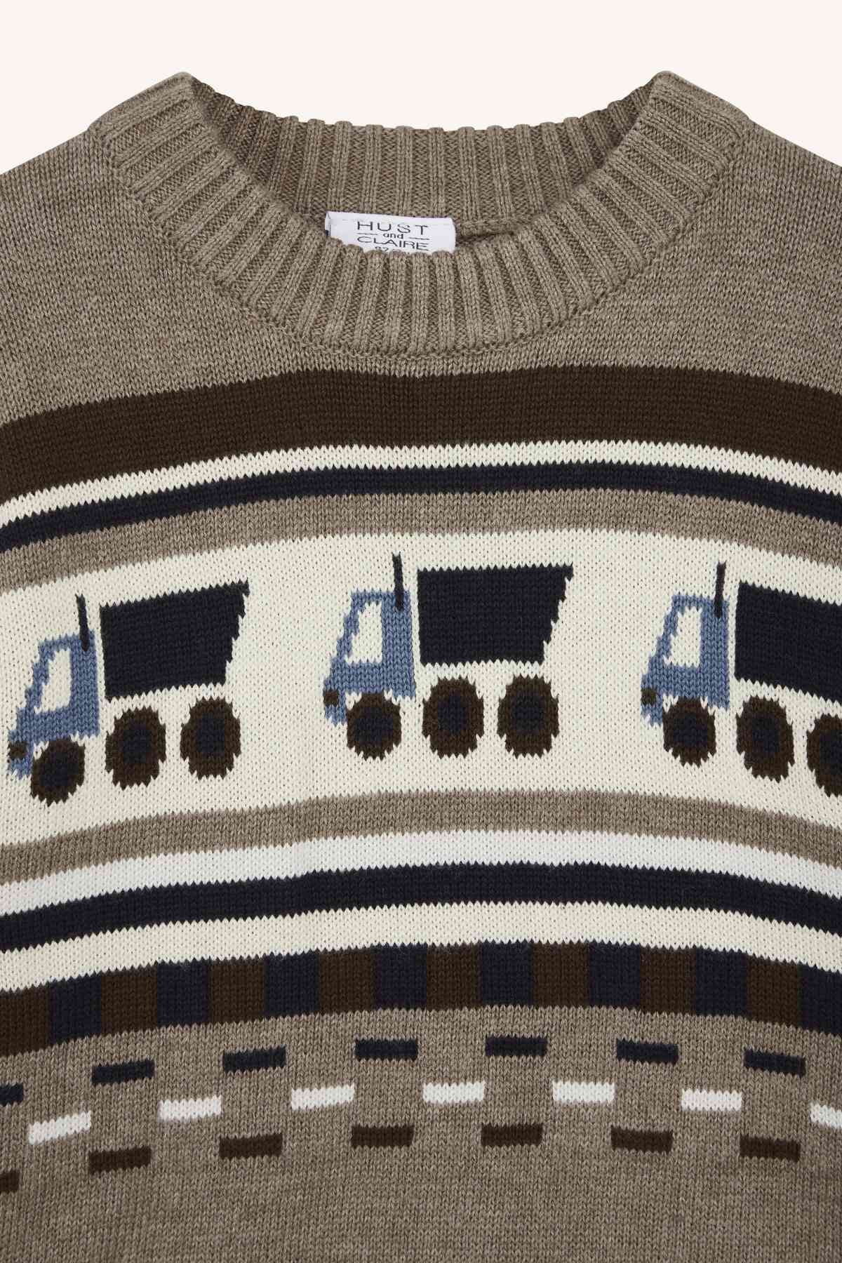 Pelle - Pullover gestrickt Lastwagen - nila kids