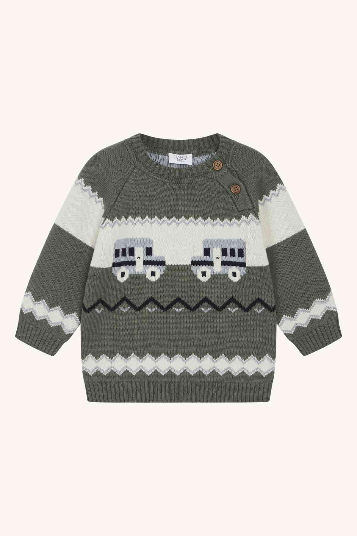 Palle - Pullover gestrickt Auto - nila kids