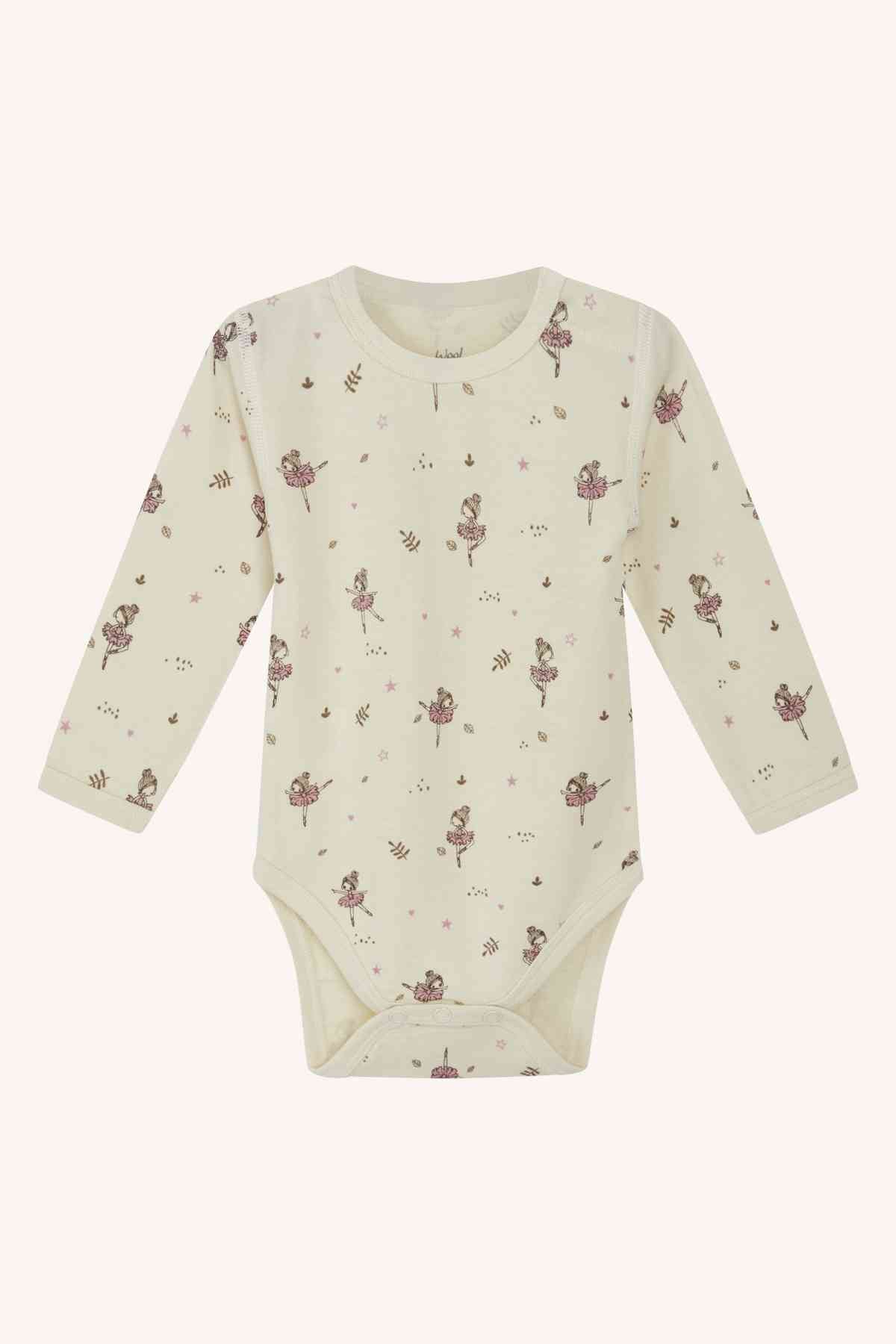 Baloo - Body langarm Wolle/Bambusviskose - nila kids