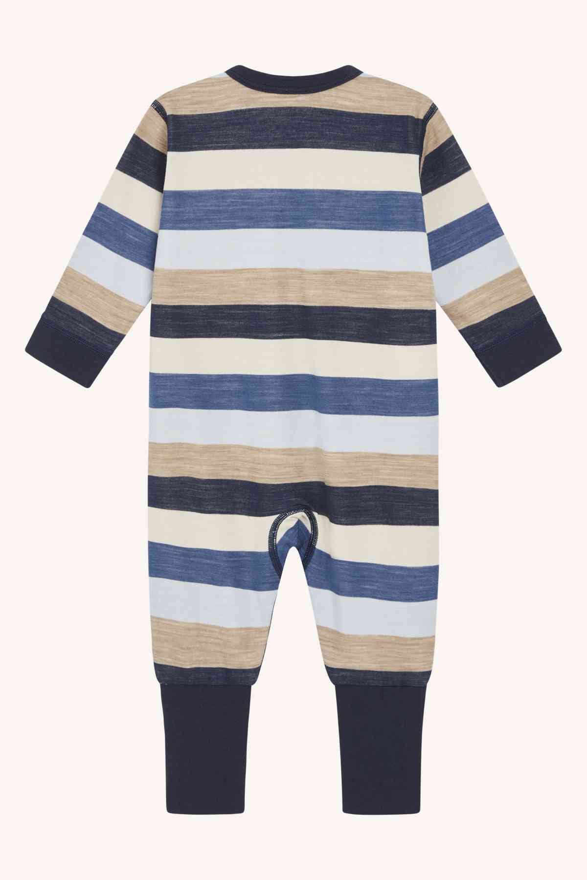 Manu - Pyjama Wolle/Bambusviskose blau - nila kids