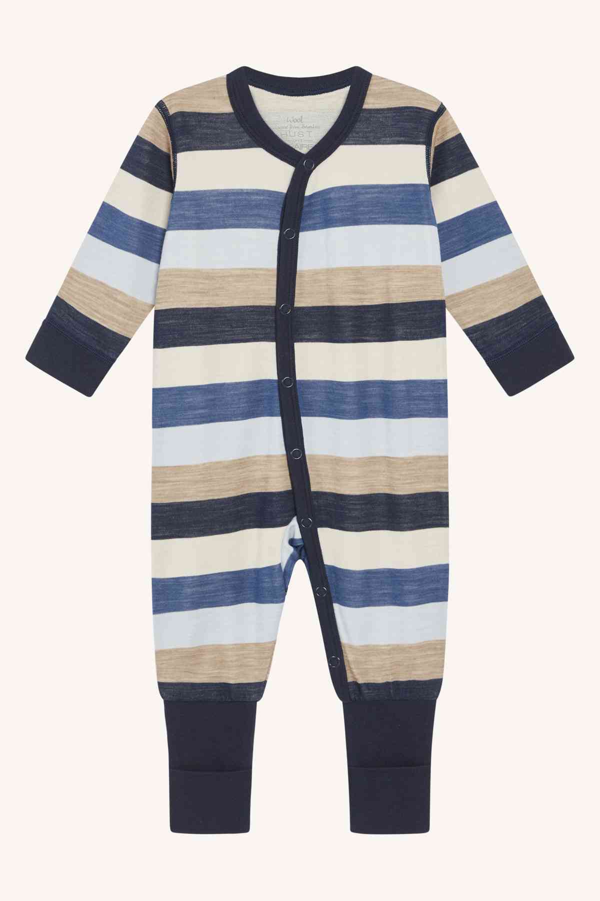 Manu - Pyjama Wolle/Bambusviskose blau - nila kids