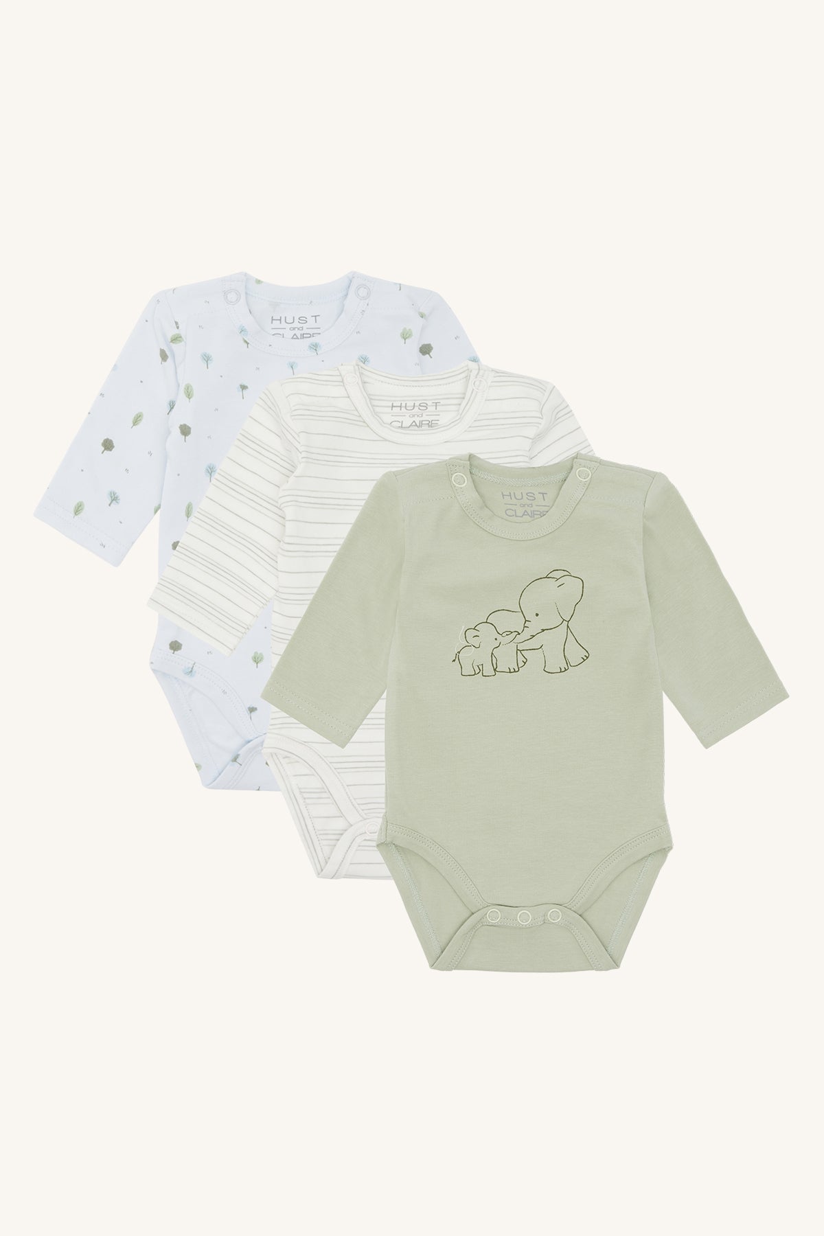 Body-Set „HCBase Pack Trees“ – 3er-Pack aus Bio-Baumwolle - nila kids