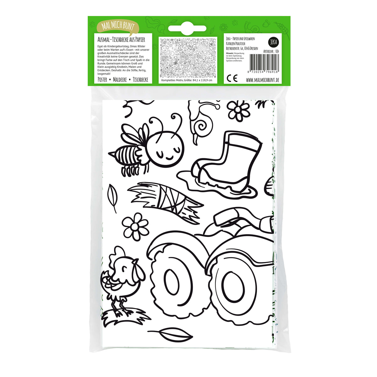 Ausmal-Tischdecke aus Papier "Bauernhof" - nila kids