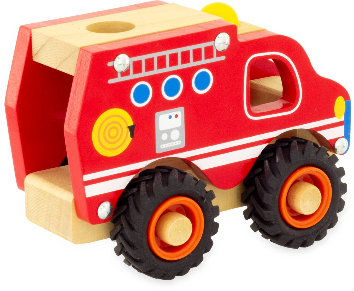 Feuerwehrauto Holz