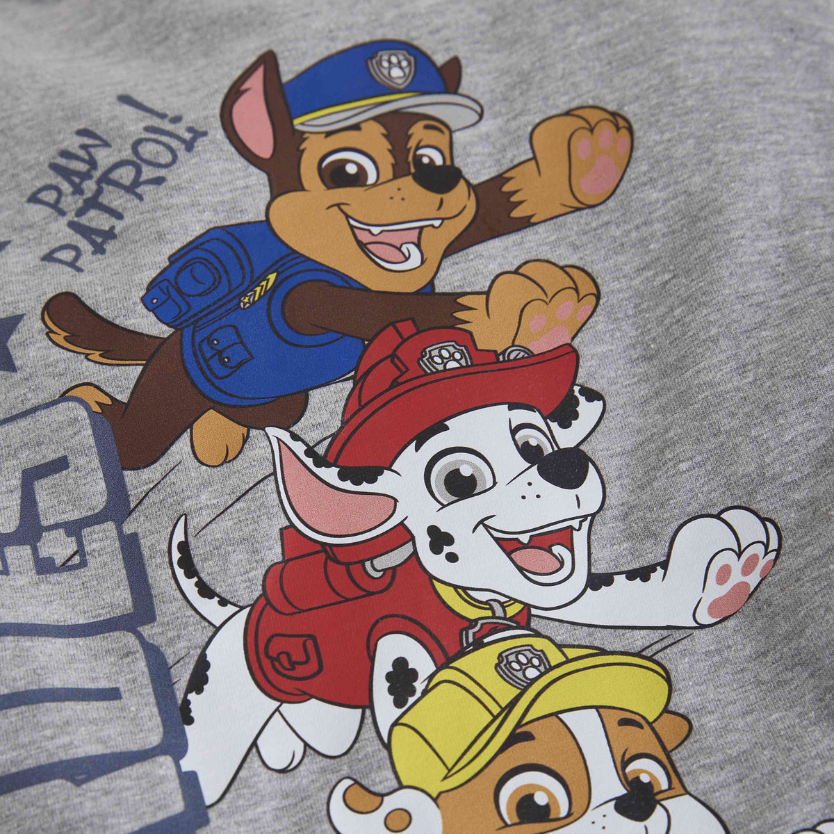 Paw Patrol T-Shirt „Heroes“ – Grau mit Chase, Marshall & Rubble
