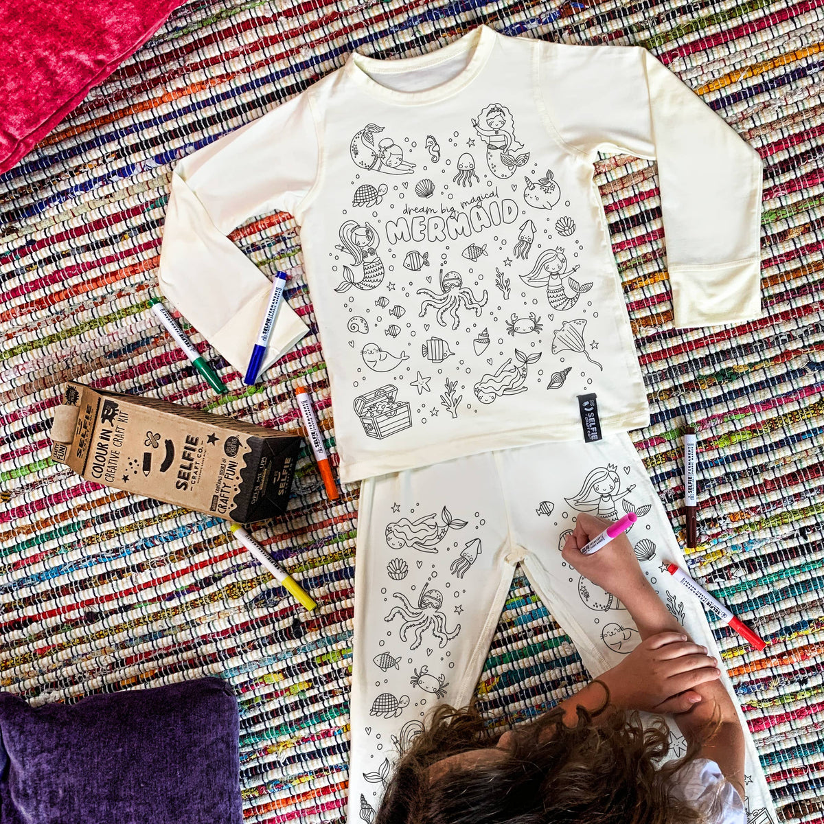 Meerjungfrau Pyjama zum Ausmalen - nila kids