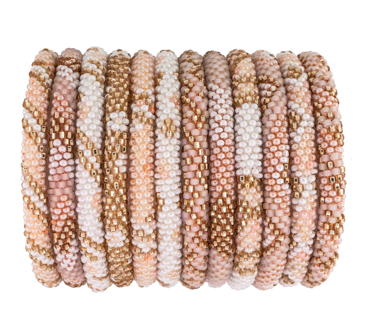 Perlenarmbänder für Erwachsene in zarten Rosa- und Roségoldtönen - nila kids