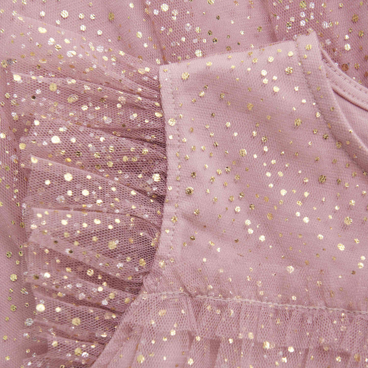 Meshkleid rosa/gold