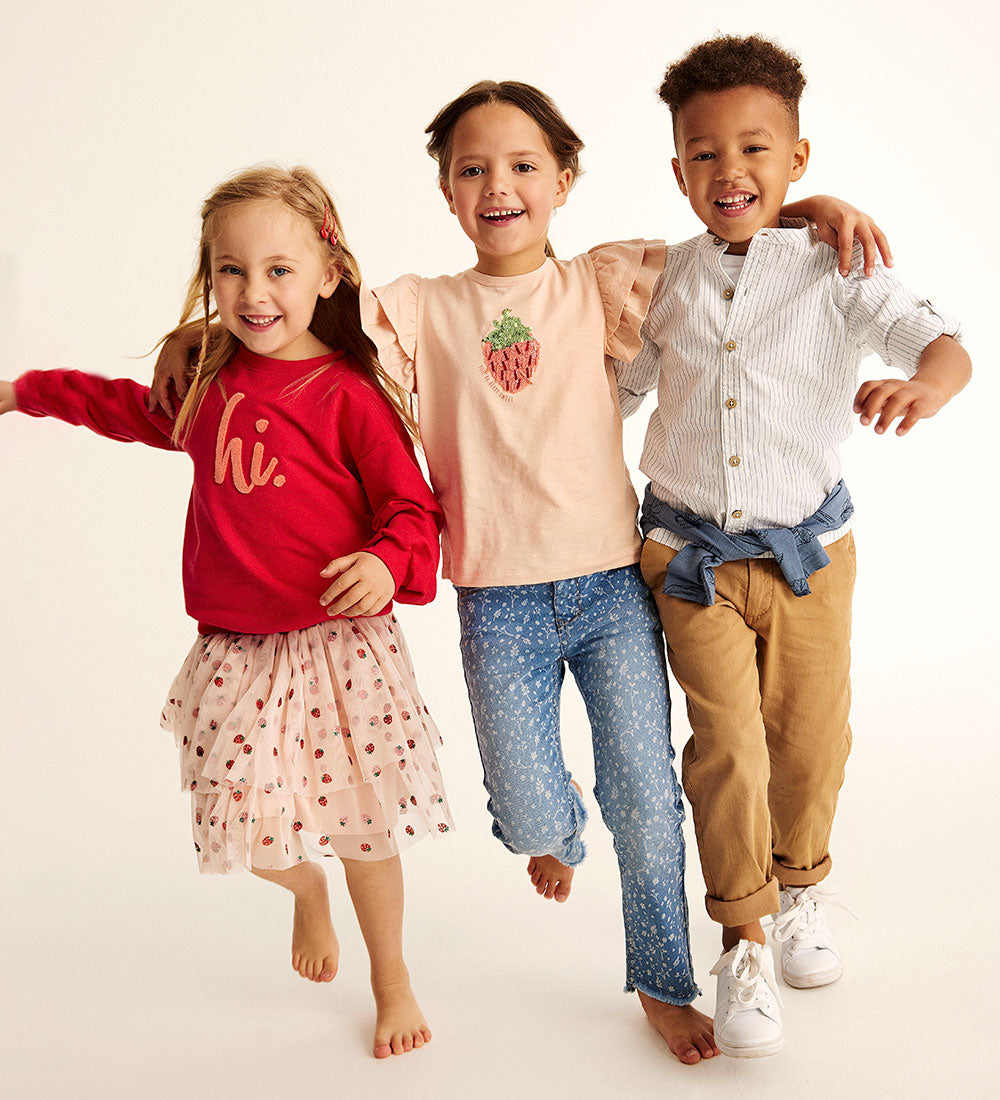 Jeanshose mit Blumen-Alloverprint für Mädchen - nila kids