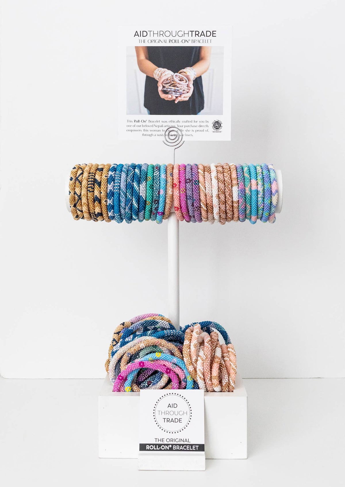Perlenarmbänder für Erwachsene in zarten Rosa- und Roségoldtönen - nila kids