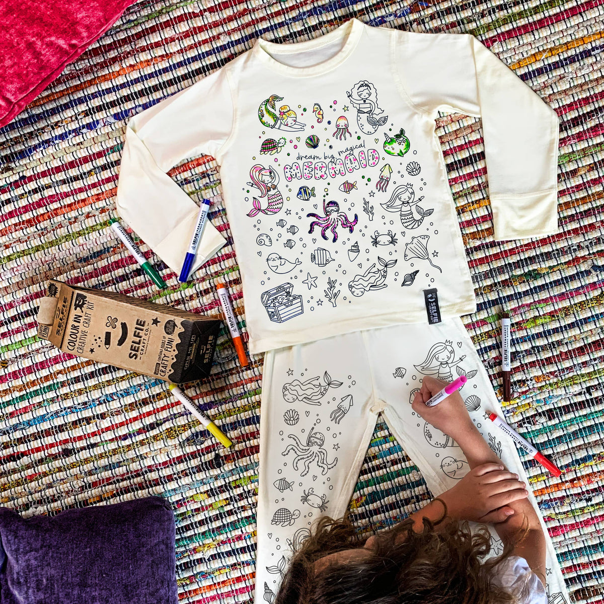 Meerjungfrau Pyjama zum Ausmalen - nila kids
