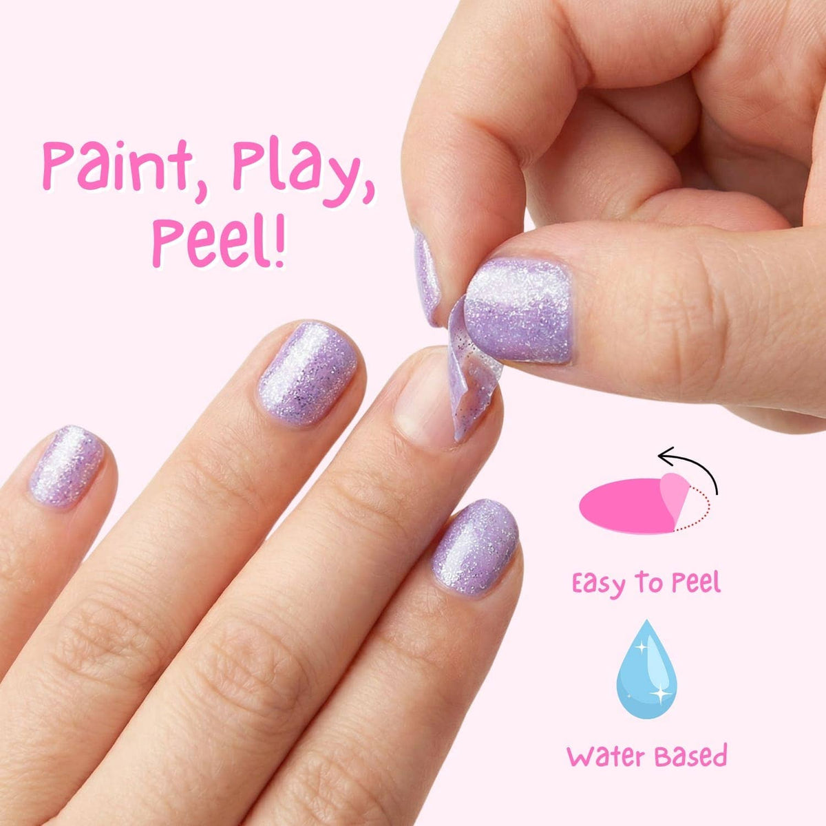 Glitzernder Zebra kinderfreundlicher, geruchsfreier Peel-Off Nagellack - nila kids