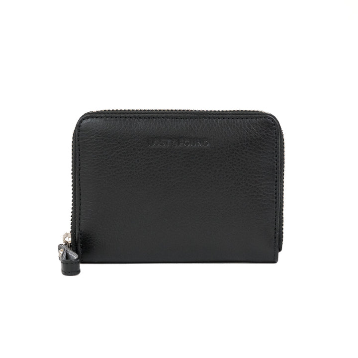 Kleines Reissverschluss Portemonnaie Black Silver