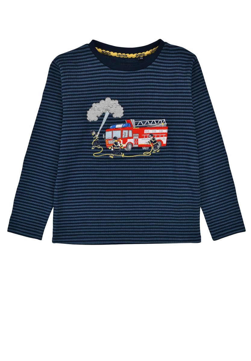Shirt langarm geringelt Feuerwehr - nila kids