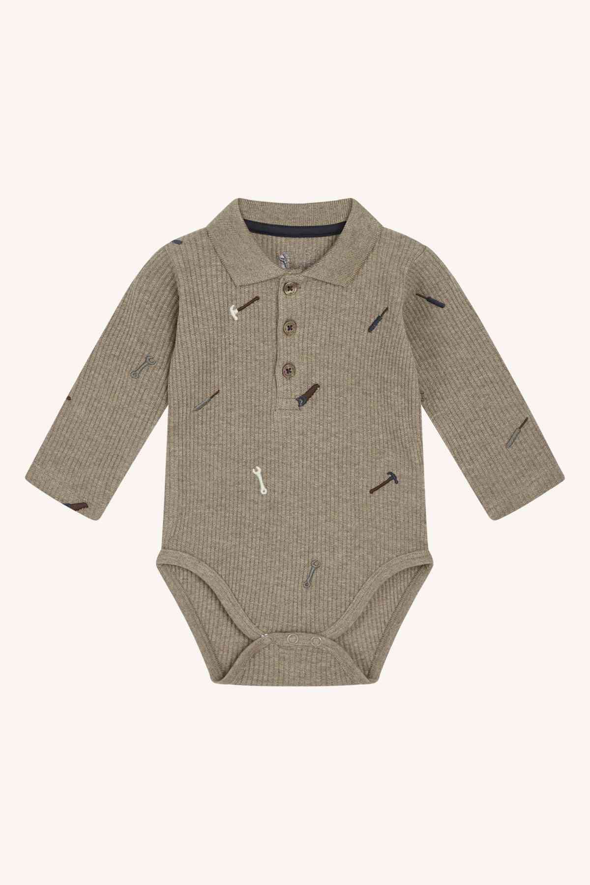 HCBendy - Langarmbody Rippware Werkzeuge - nila kids