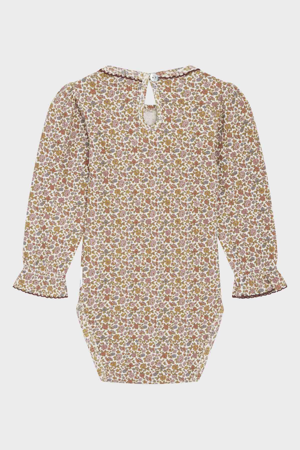 Beatrix - Bodyst Waffelpiqué Blumenprint - nila kids