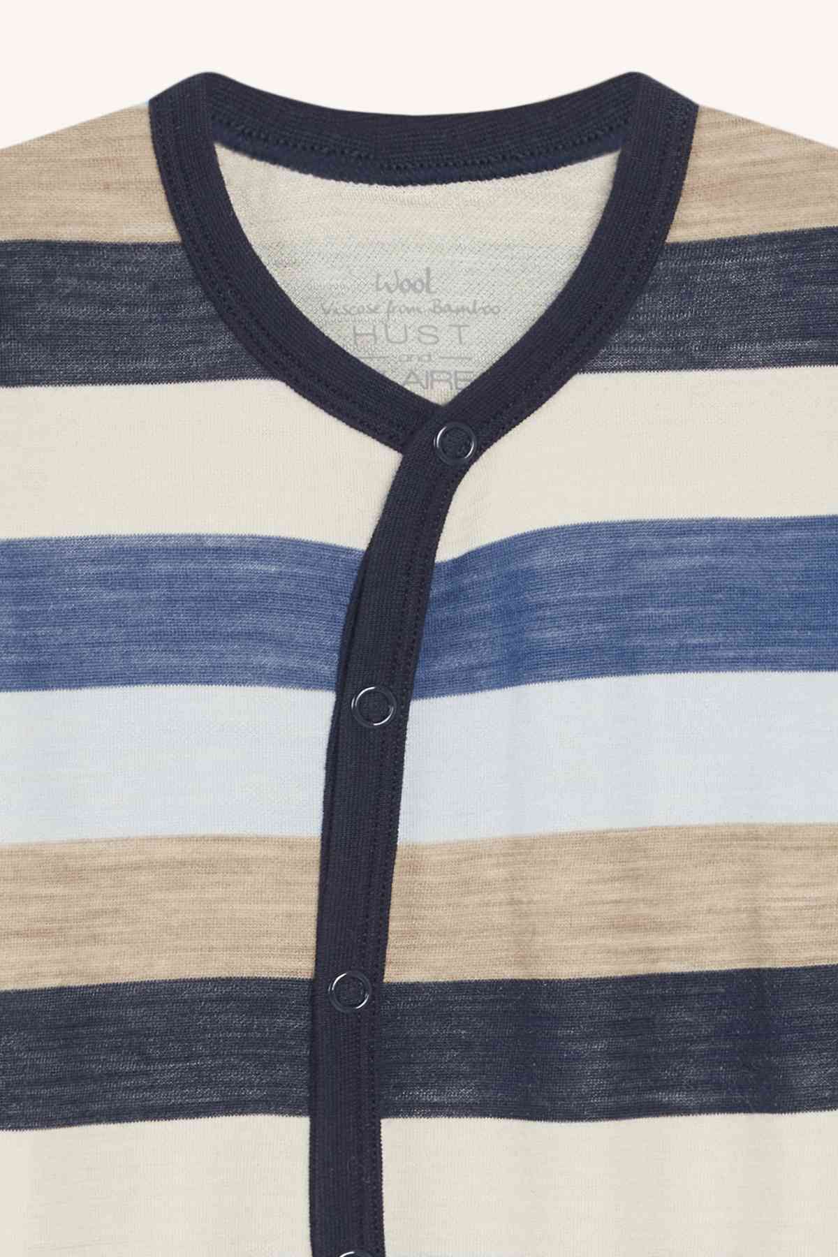 Manu - Pyjama Wolle/Bambusviskose blau - nila kids