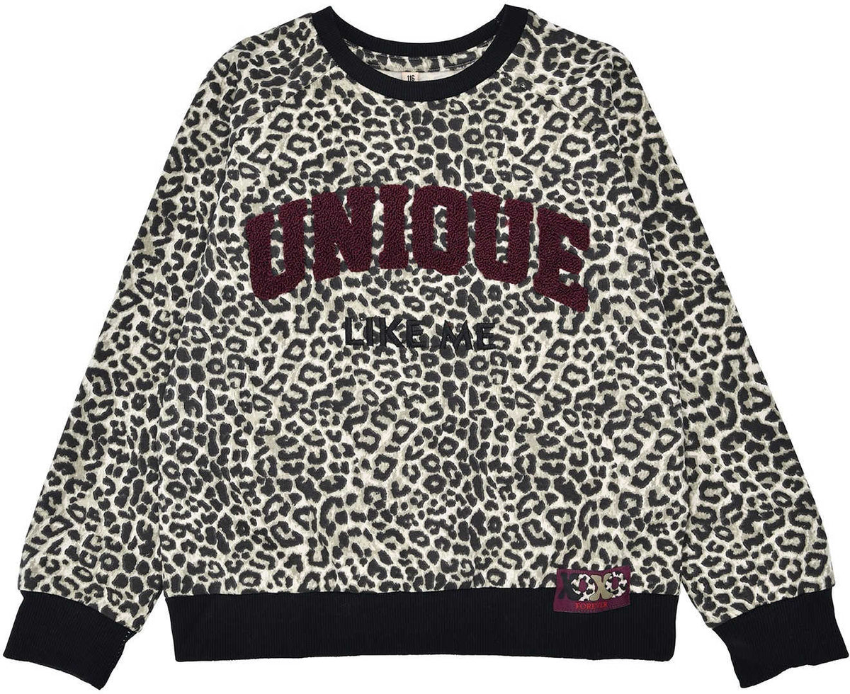 Sweatshirt 'Unique' mit Leo-Print - nila kids