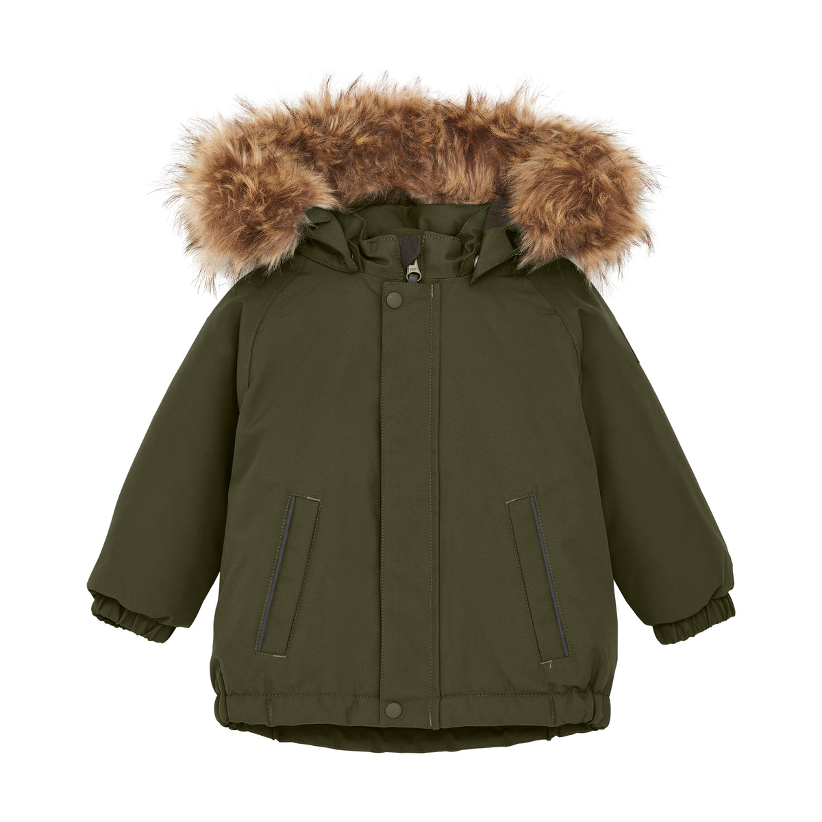 Color Kids - Parka W. Fake Fur grün - nila kids