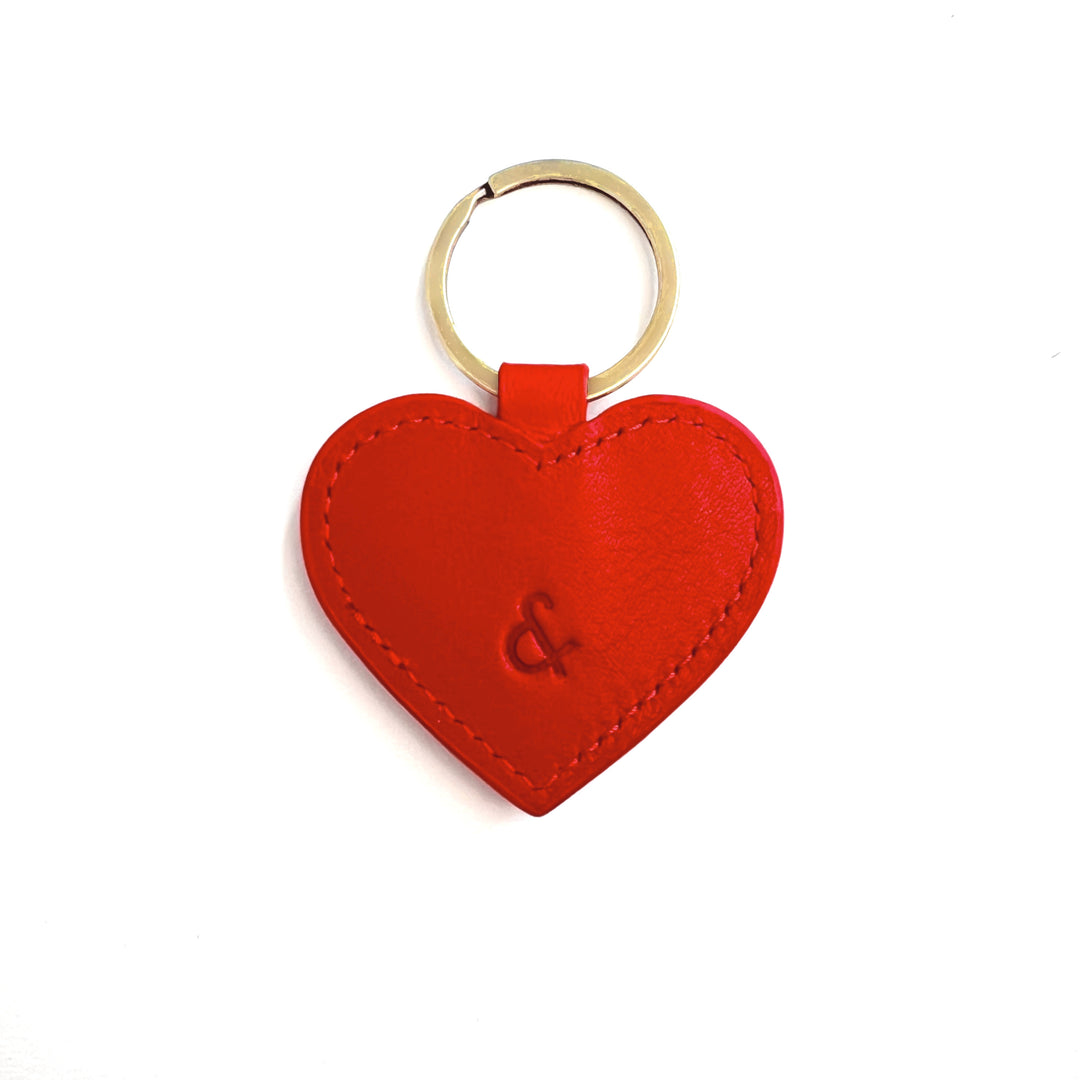 Keyring Heart Tangerine Red
