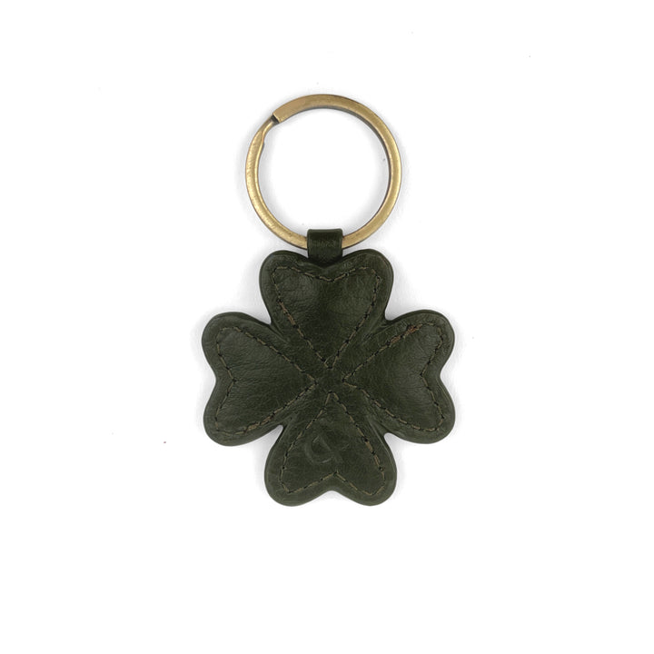 Keyring Four-Leaf Clover Olive