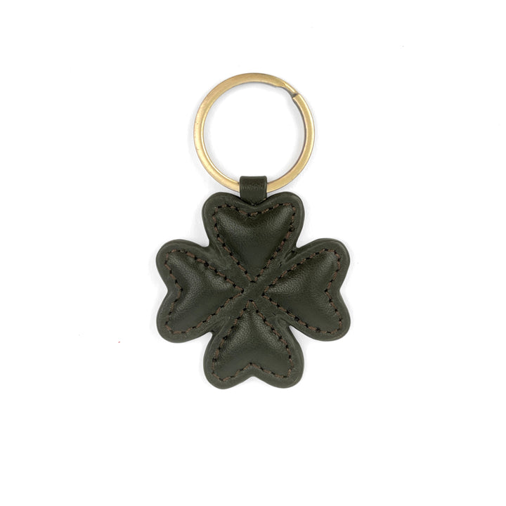 Keyring Four-Leaf Clover Olive