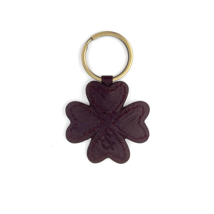Keyring Four-Leaf Clover Plum