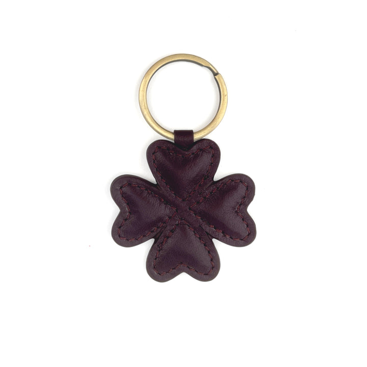 Keyring Four-Leaf Clover Plum