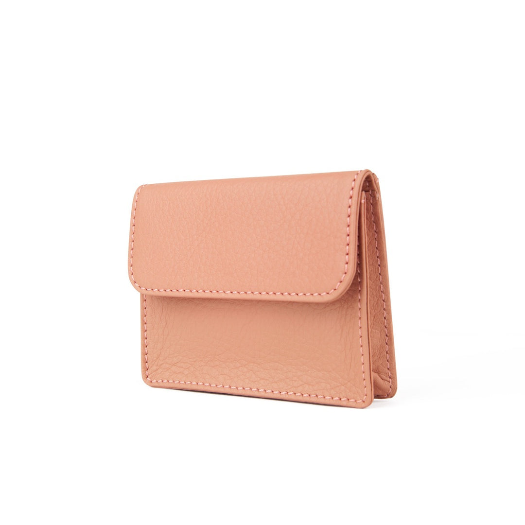 Mini Portemonnaie in Peach Rosa seitliche Ansicht