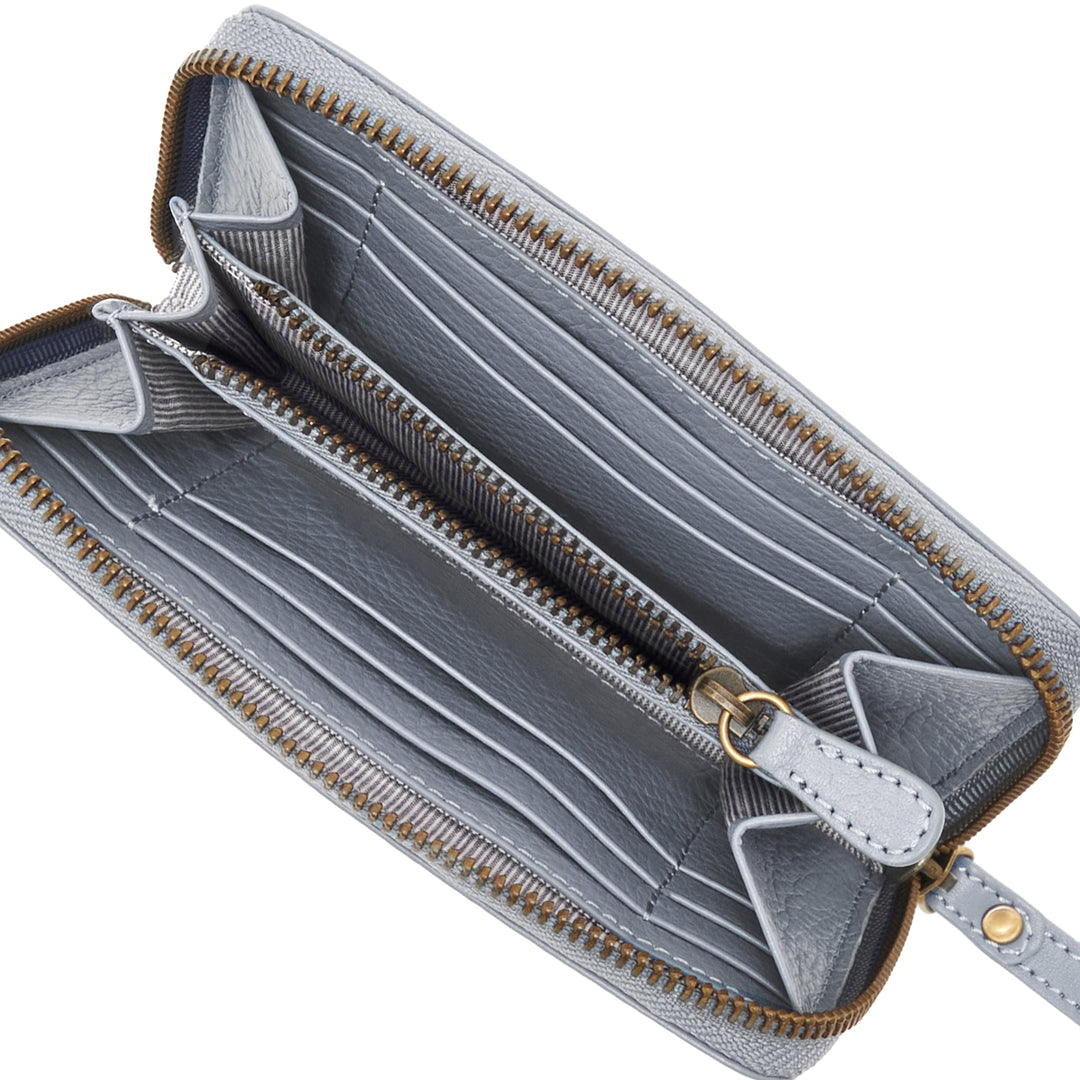 Portefeuille zippé moyen Ciel