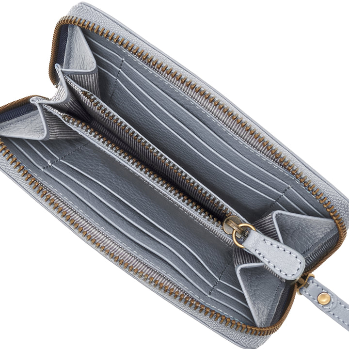 Portefeuille zippé moyen Ciel