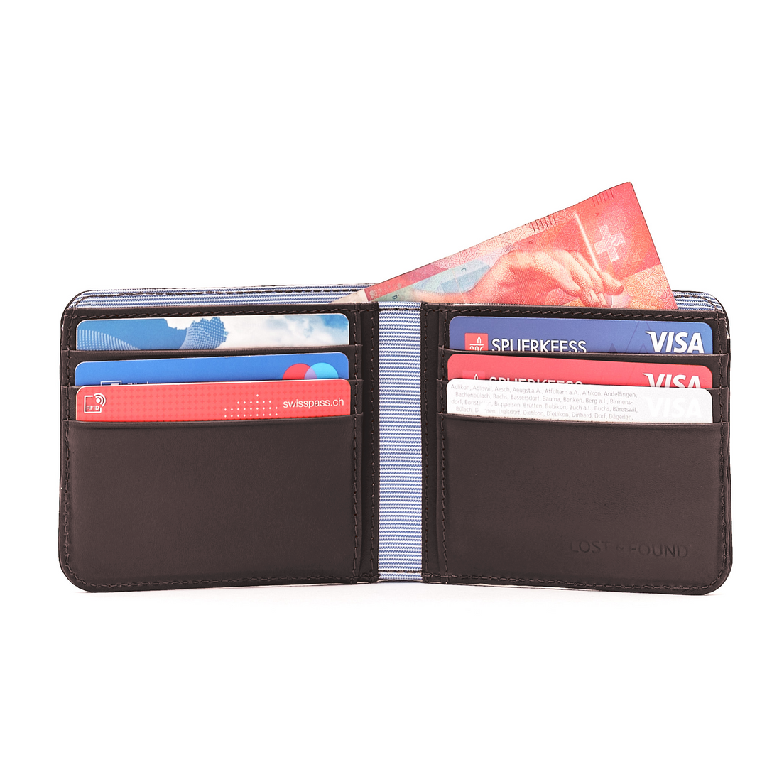 Bifold Wallet with Zip Pocket Chocolate