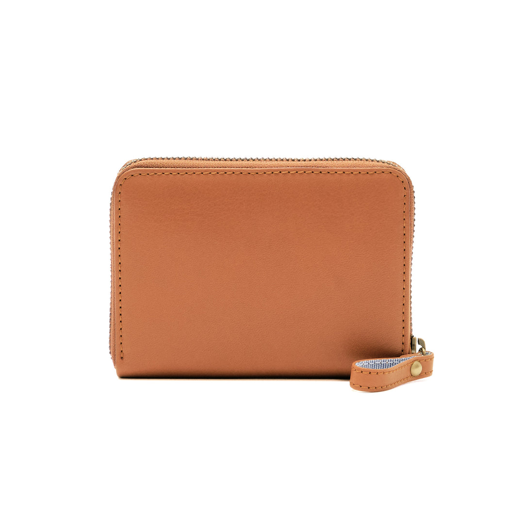 Small zip around wallet caramel