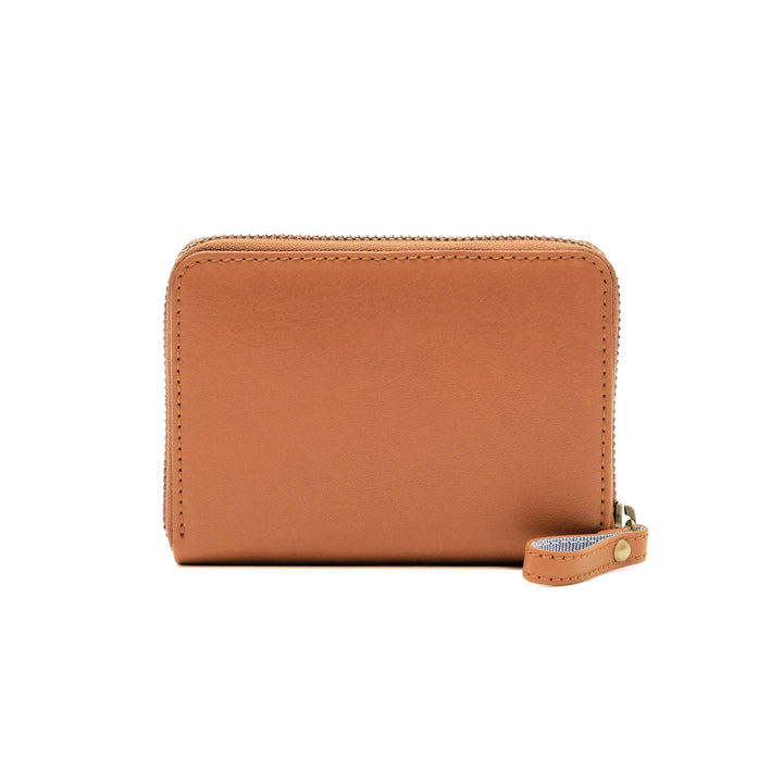 Small zip around wallet caramel