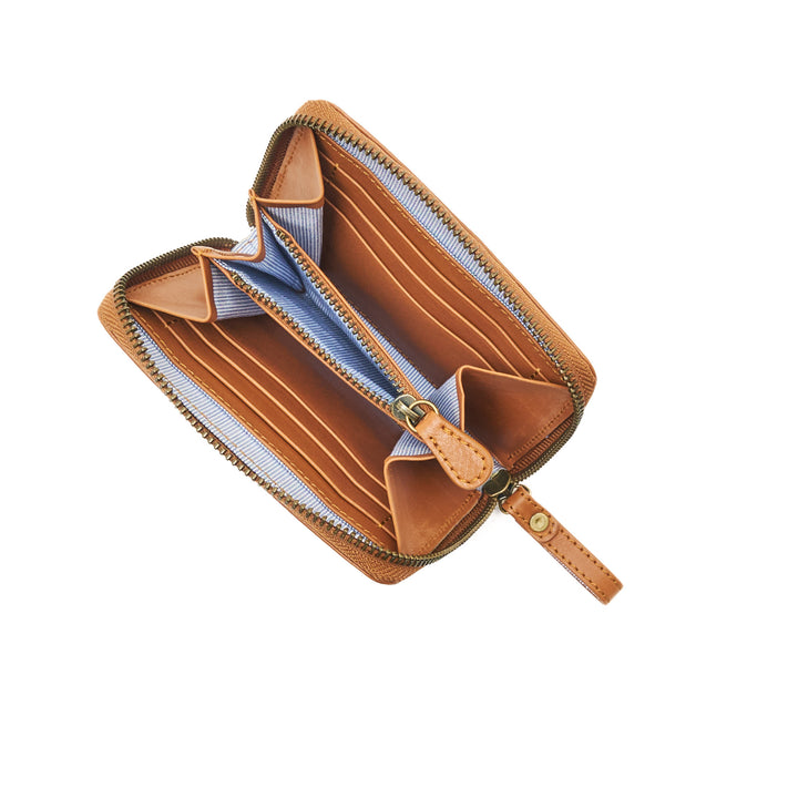 Small zip around wallet caramel