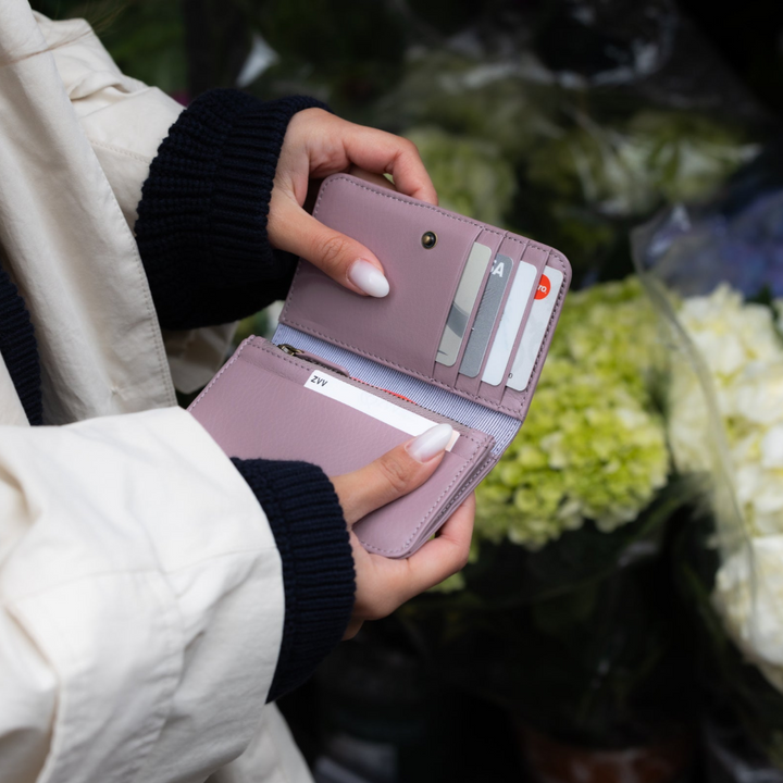 Slim wallet small mauve