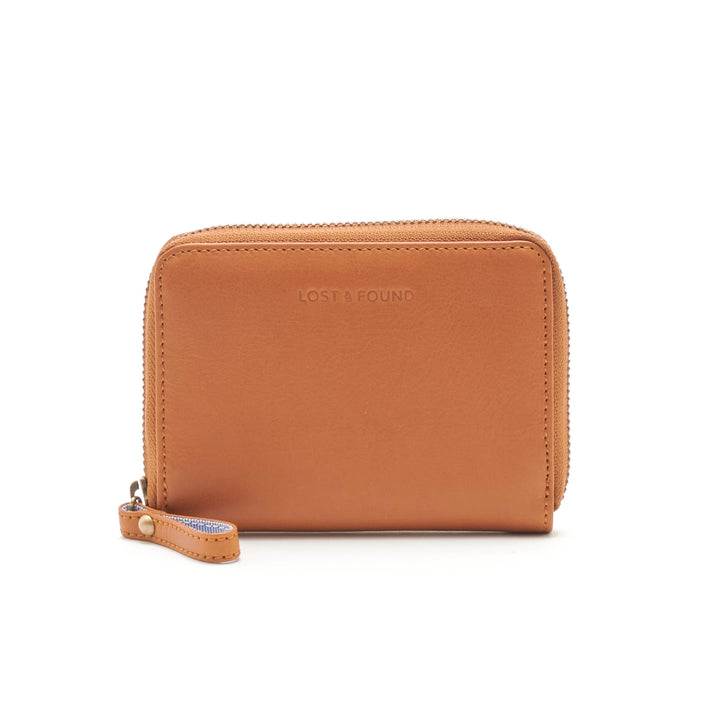 Small zip around wallet caramel