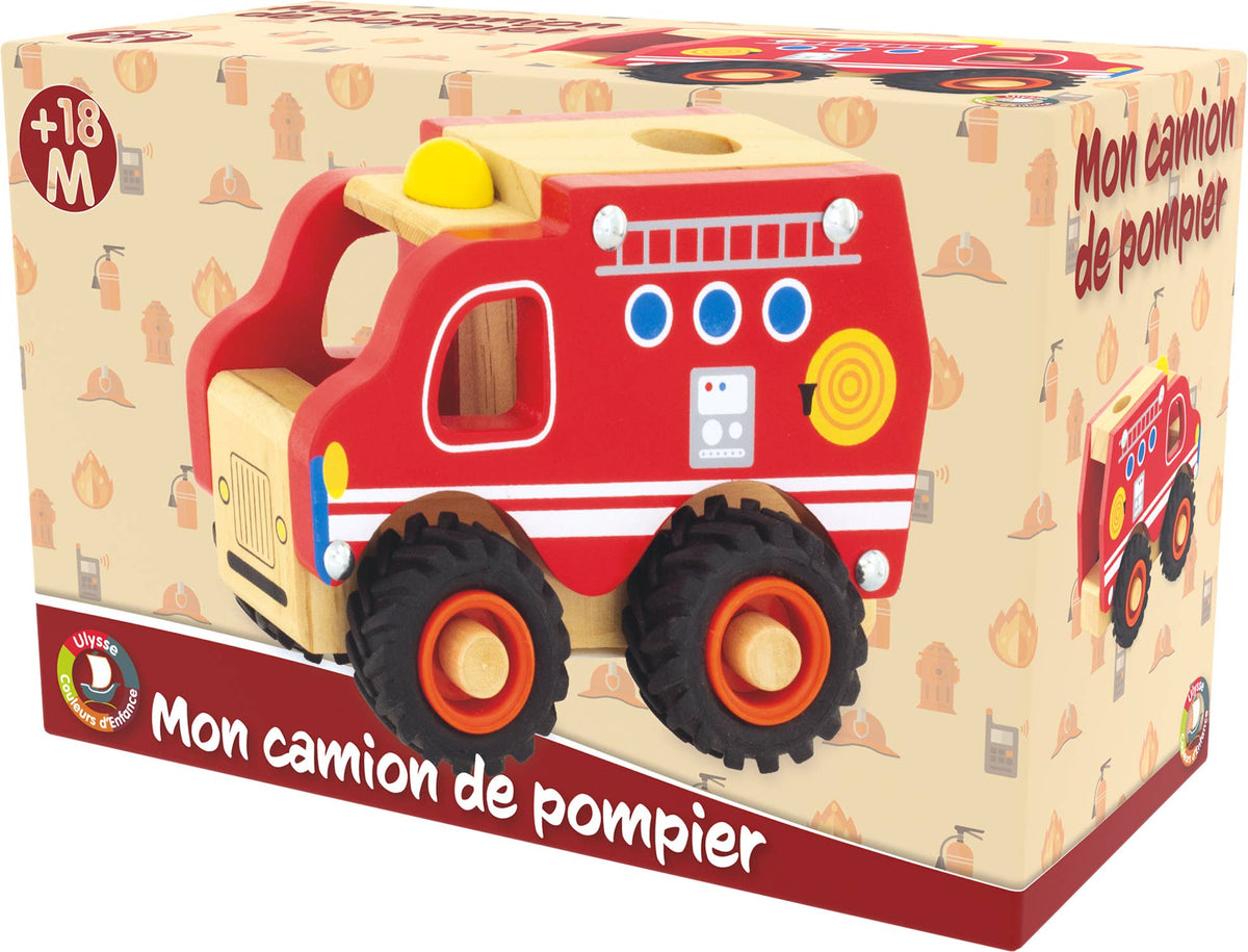 Feuerwehrauto Holz