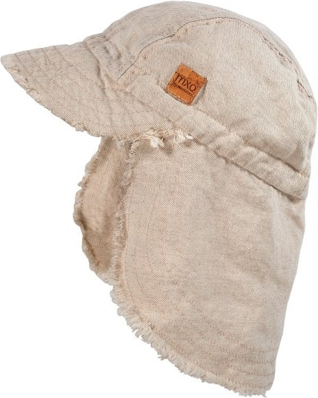 Kids-Schildmütze beige, Nackenschutz