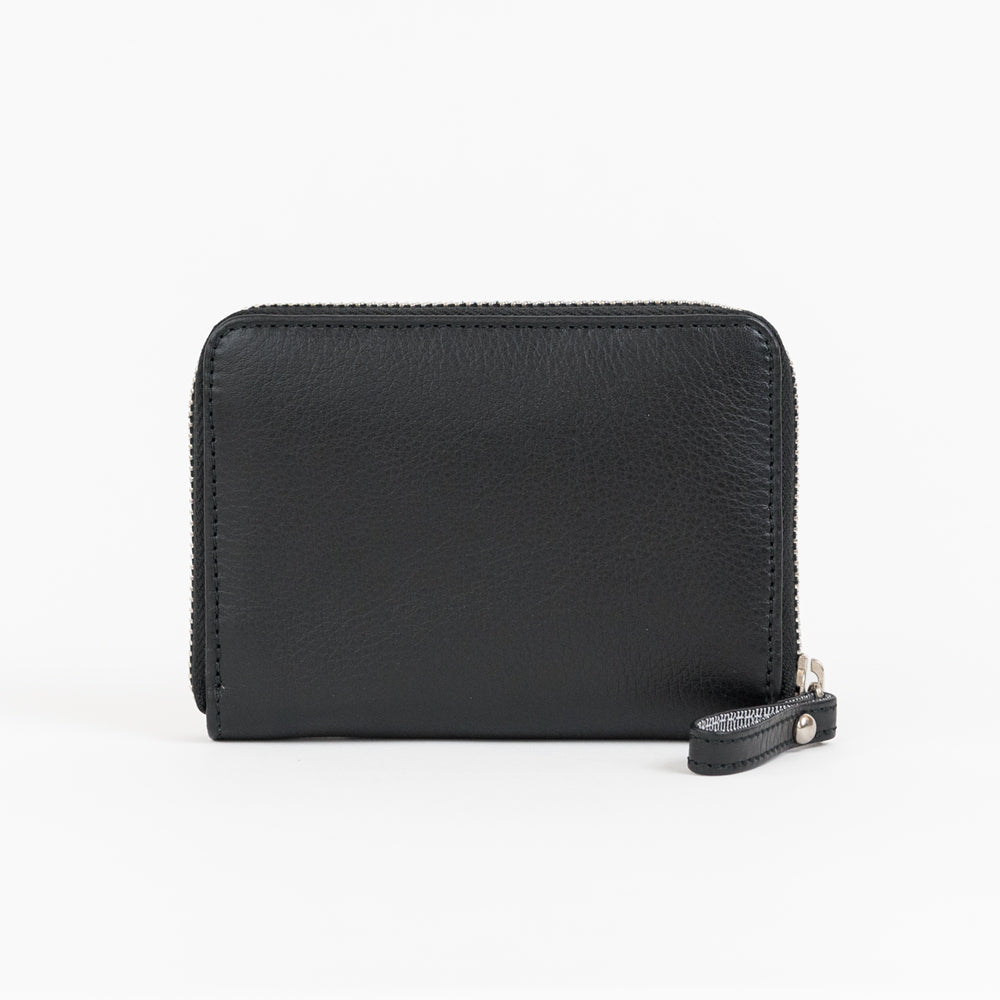 Kleines Reissverschluss Portemonnaie Black Silver