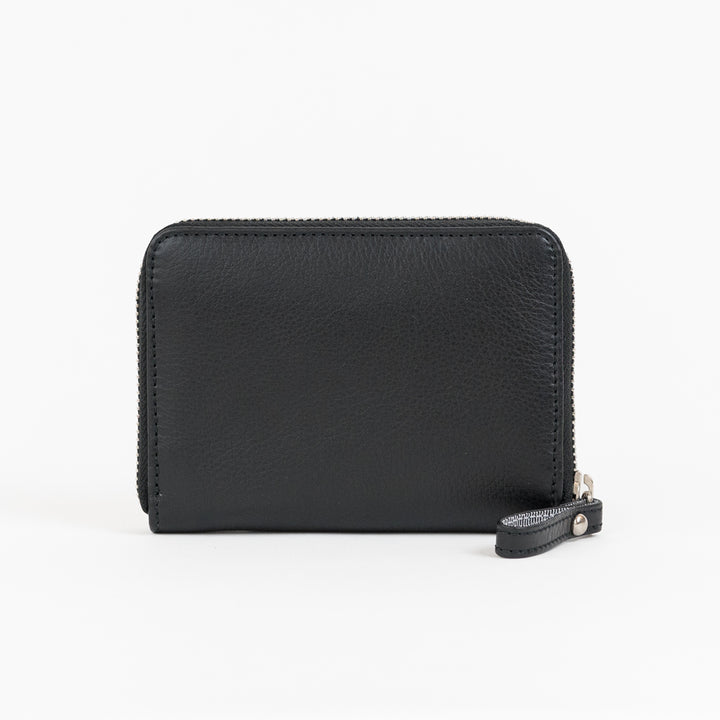 Kleines Reissverschluss Portemonnaie Black Silver